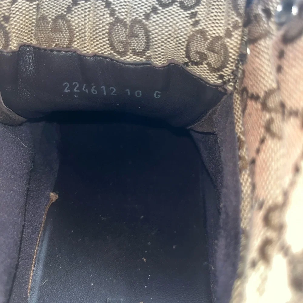 Gucci Softy Tek GG Monogram Fold Down Ankle High-Top Sneaker Boots
